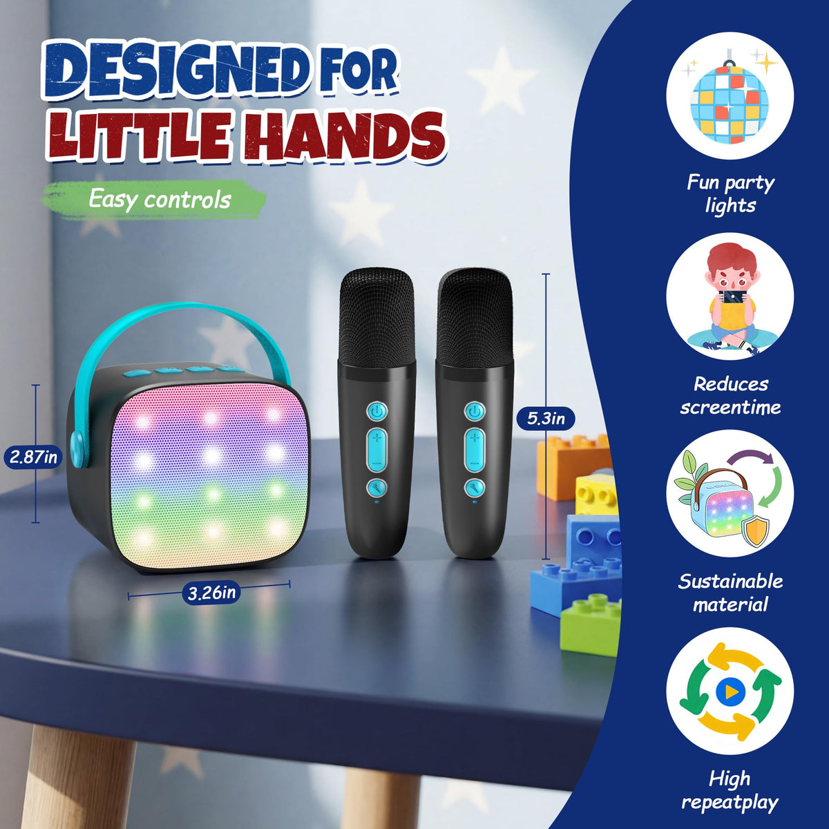 YLL Karaoke with four voice modes for playful sound effects