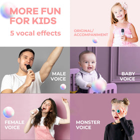 YLL mini karaoke machine headphone output on back for private practice
