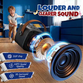 Two wireless microphones included for dynamic duets and kid-friendly performances.