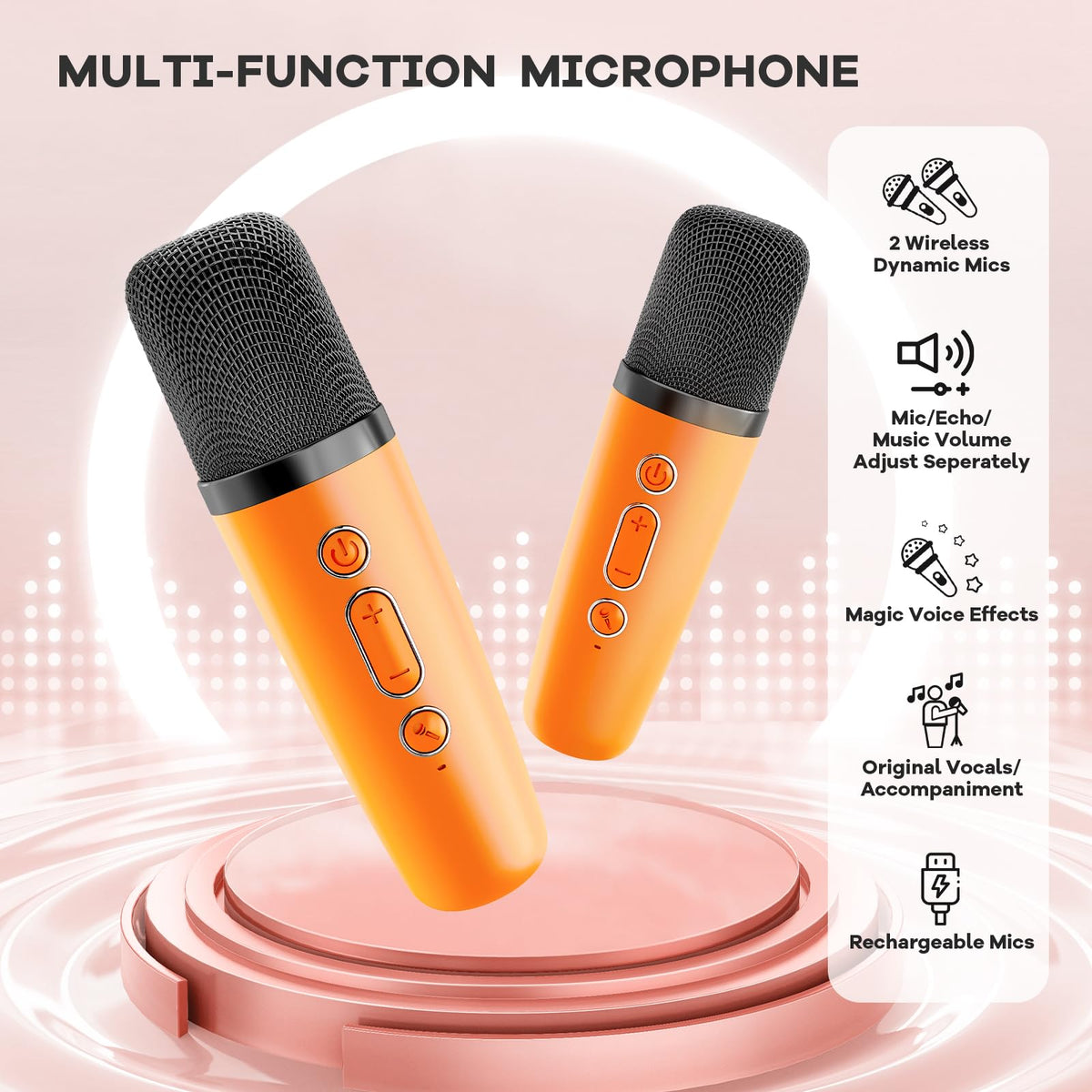 YLL mini karaoke orange compact design fits in small spaces