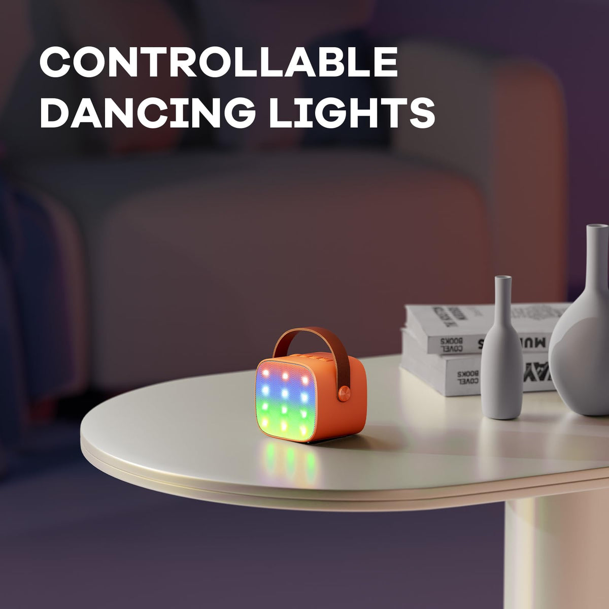 YLL mini karaoke orange headphone jack for private practice sessions