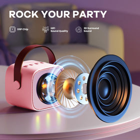 YLL portable mini speaker Rose stays compact for travel.