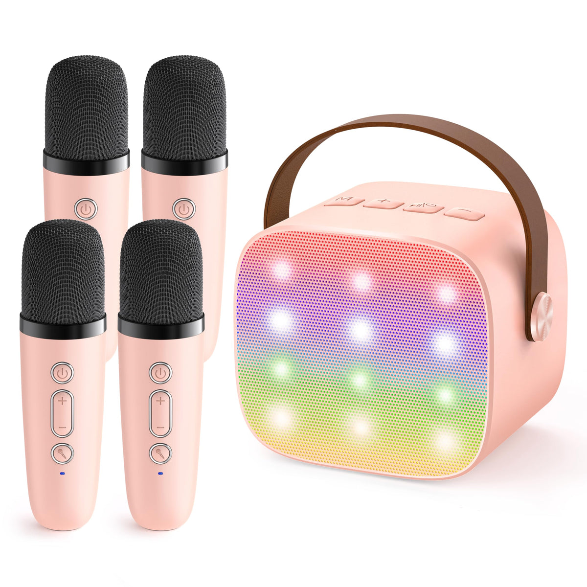 YLL upgraded mini karaoke with four mics for shared singing fun