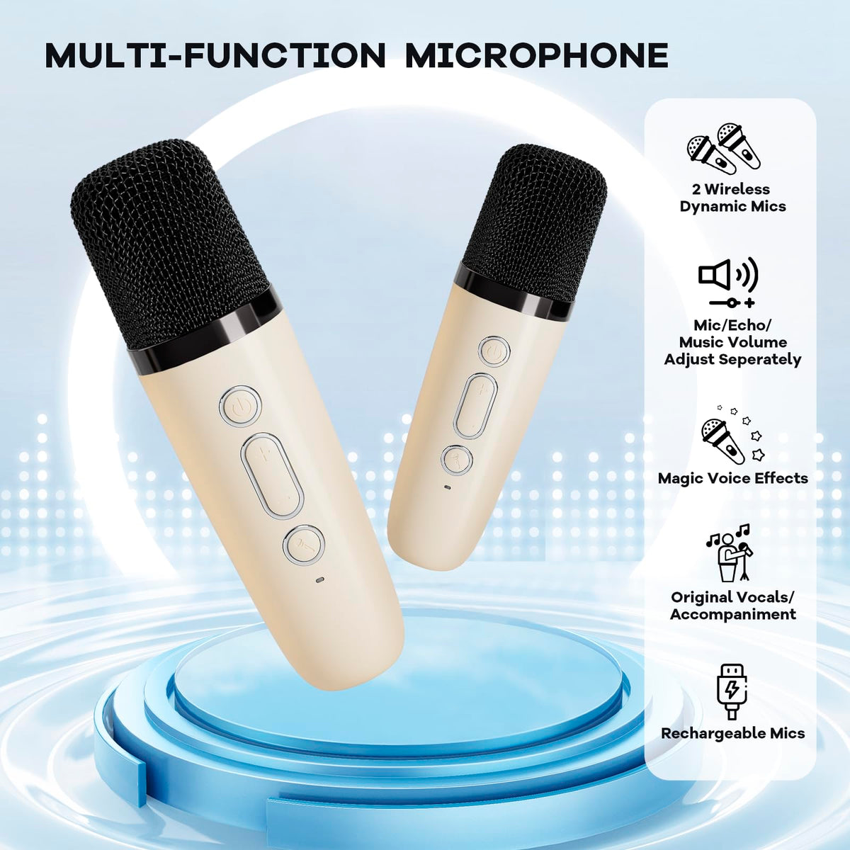 YLL wireless microphones two-pack for clear home duets