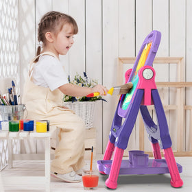 Ylovetoys easel assembles quickly for instant creative play.