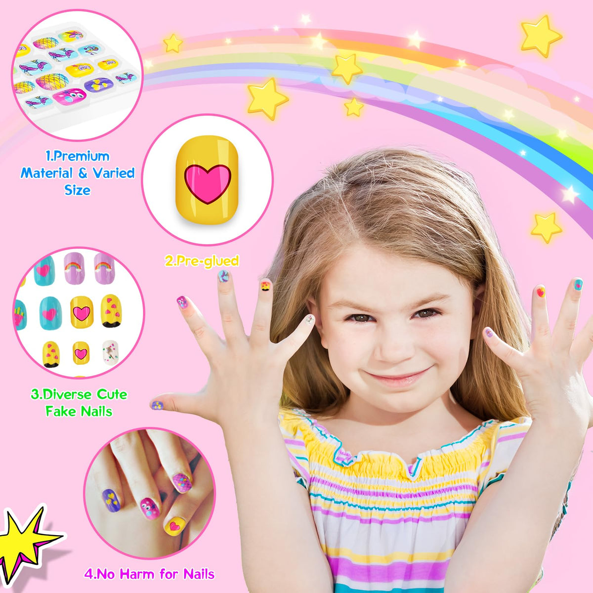 Five-color non-toxic polishes for creative nail designs by Ylovetoys