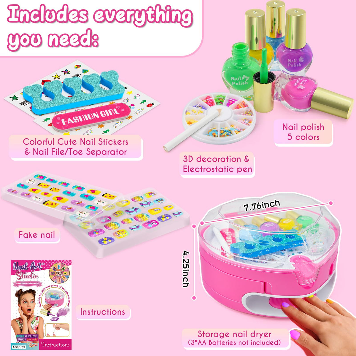 Ylovetoys nail salon play kit for imaginative fashion fun