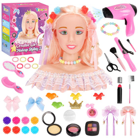 Ylpaprm deluxe head styling doll head for pretend makeup play and creativity