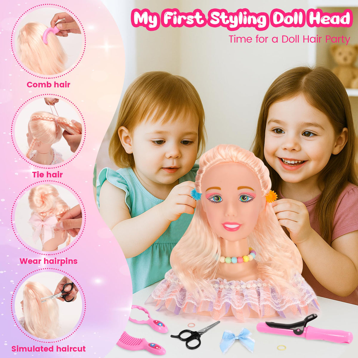 Ylpaprm doll hair dryer with sound enhances realistic salon role play