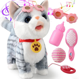 Ylpaprm gray walking cat toy leash for interactive playtime.