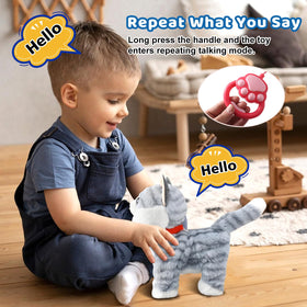 Ylpaprm gray walking cat toy tail wag for lively play.
