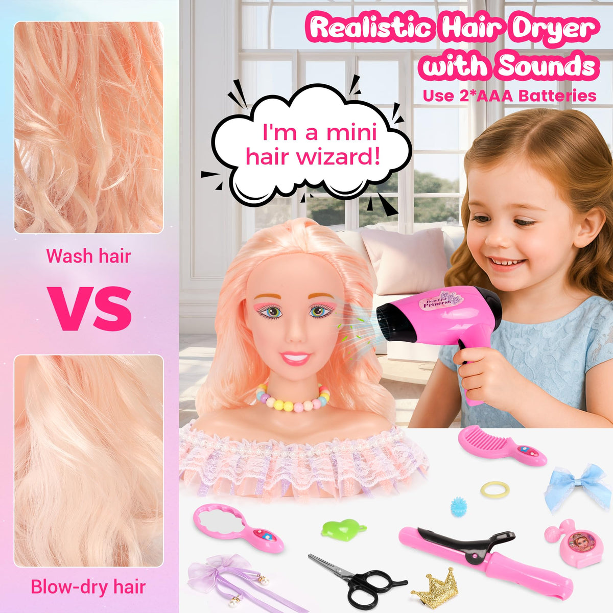 Ylpaprm hair clip and crown set for decorative styles