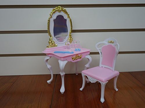 YMCtoys My Fancy Life ornate chair with gold trim for royal-style dollhouse seating.