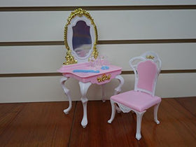 YMCtoys My Fancy Life ornate chair with gold trim for royal-style dollhouse seating.