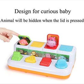 YMDLY Toys Animal Park hippo pop-up promotes fine motor practice during play.
