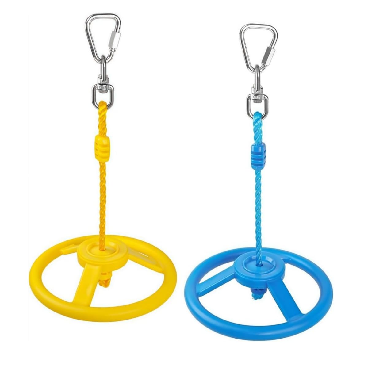 Ymeibe Ninja Wheel obstacle in blue-yellow set for backyard ninja training