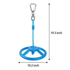 Ymeibe Ninja Wheel obstacle blue-yellow set side view for outdoor play