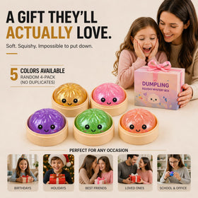 YMLTP Glitter Dumpling Squishy showcases five shiny colors for playful display.