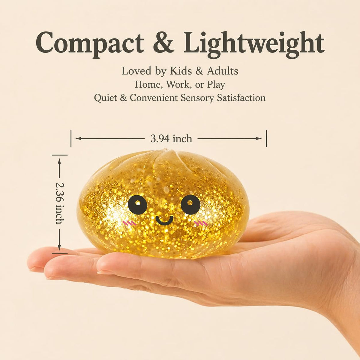 YMLTP Glitter Dumpling Squishy gift-ready packaging ideal for gifting and display.