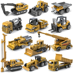 Ynanimery 12p diecast excavator toy enhances imaginative play and fine motor skills