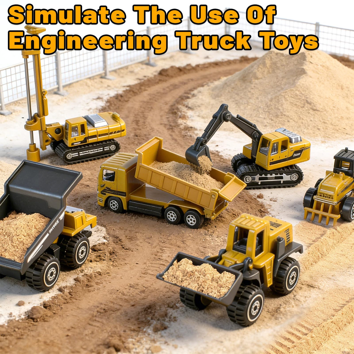 Ynanimery 12p diecast mixer toy engages kids during sandbox sessions with realism
