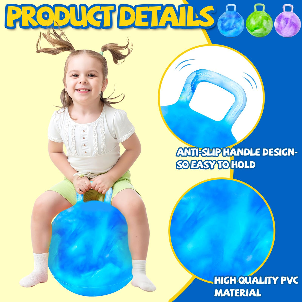 Ynanimery 15 inch hopper ball with pump for easy inflation