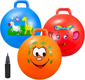 Ynanimery bouncy ball with handle 18-inch for easy grip and safe play.