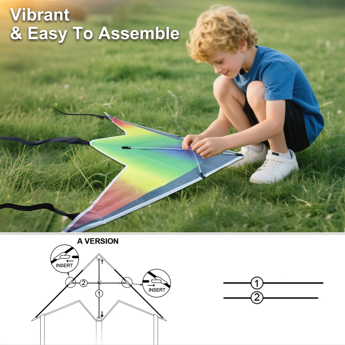 Gift-ready Ynanimery delta kite set in a neat package.
