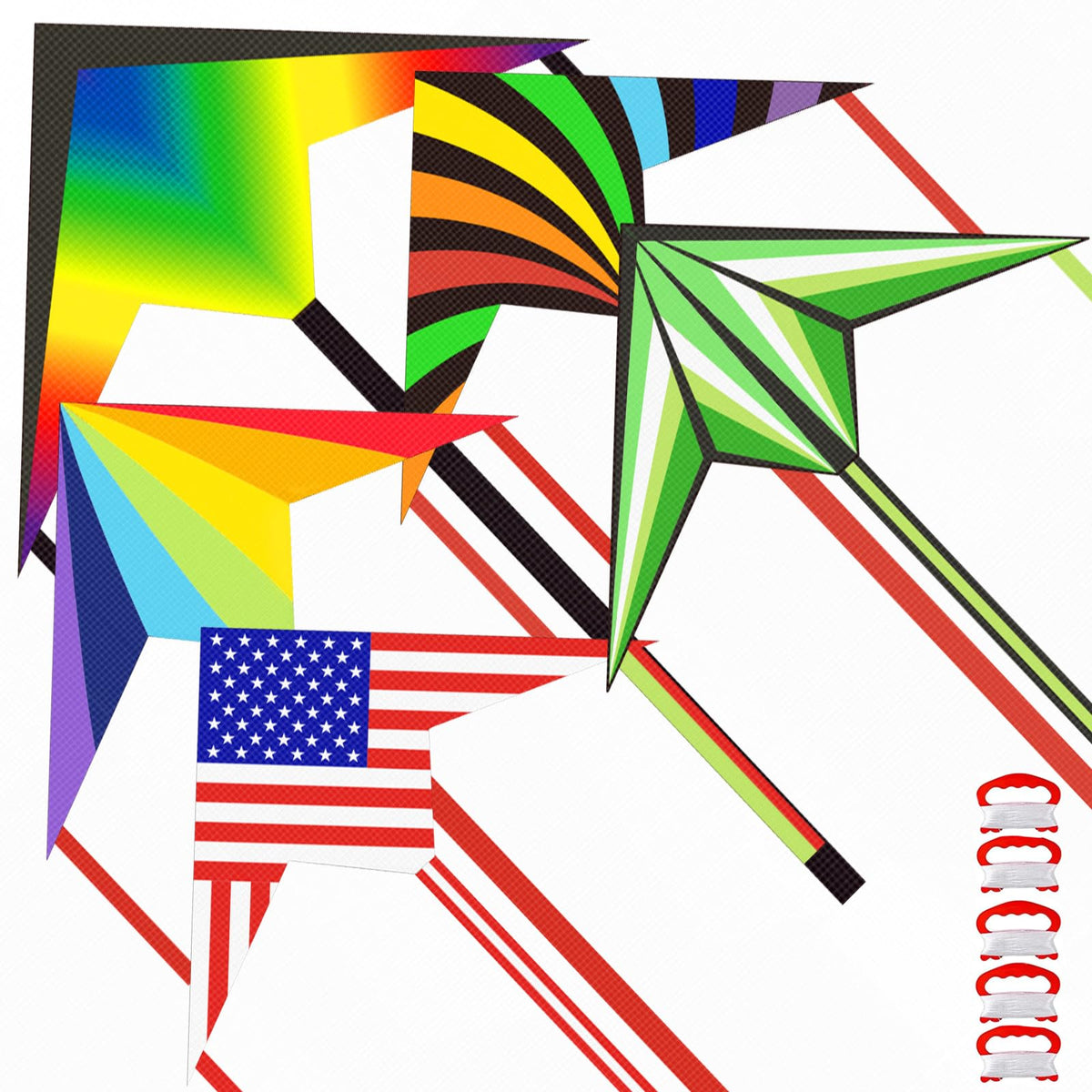 Compact packaging makes Ynanimery delta kites travel-ready.