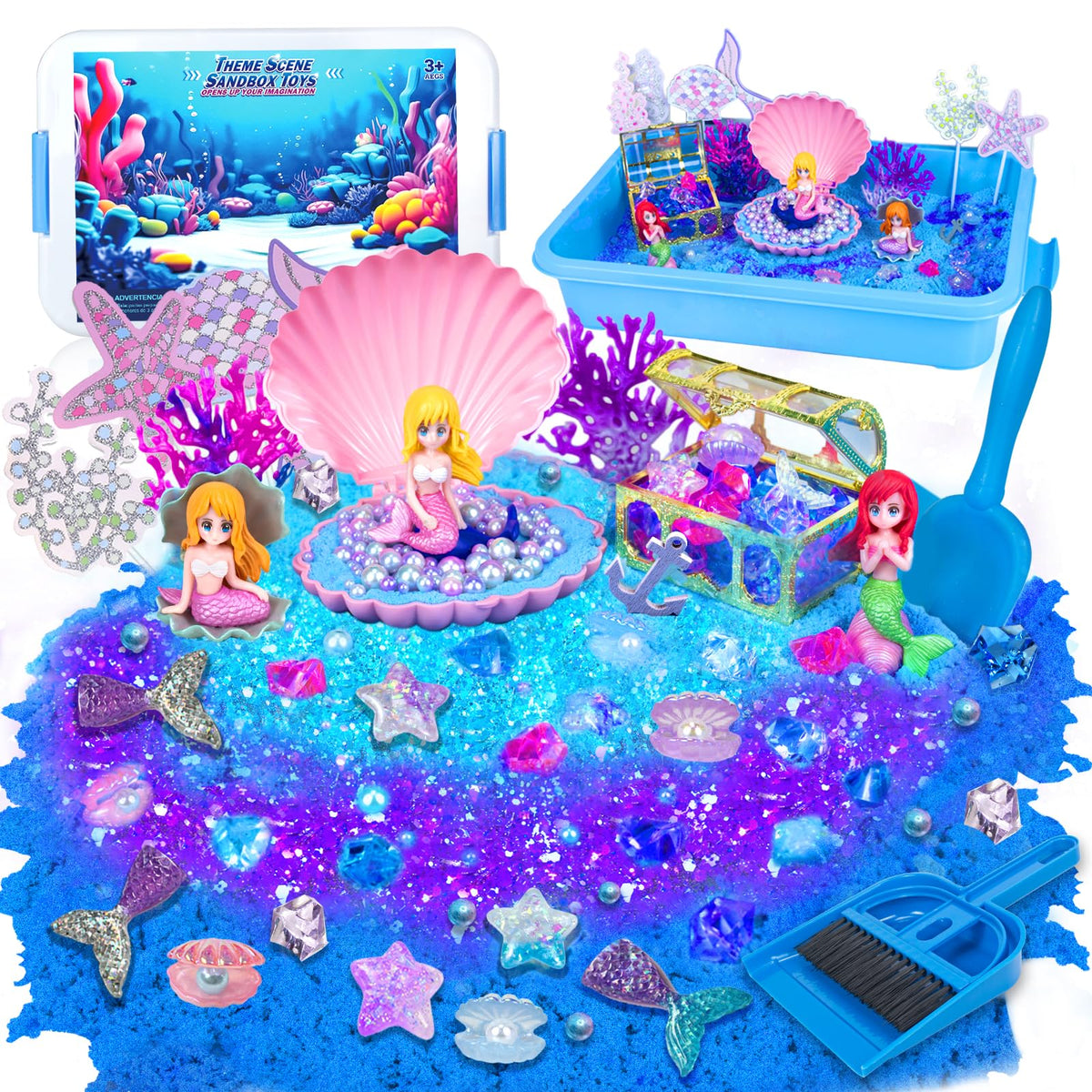 Ynanimery Mermaid Sensory Bin Scene Box for imaginative underwater play