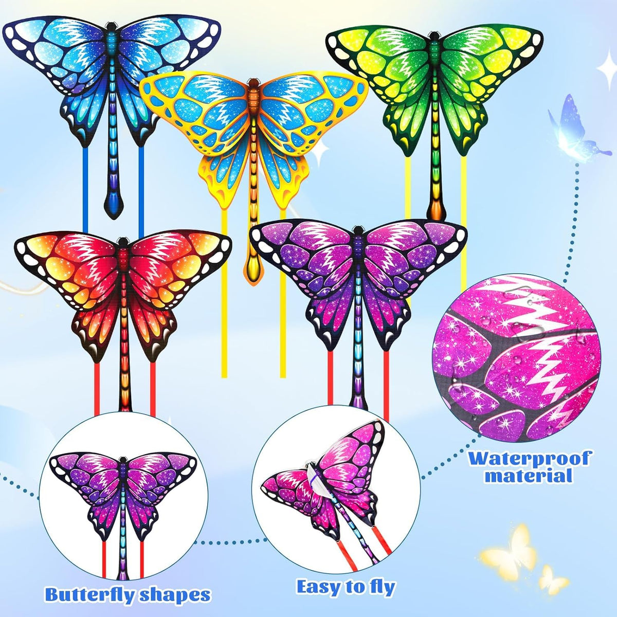 Gift-ready Ynanimery butterfly kite set in neat packaging.