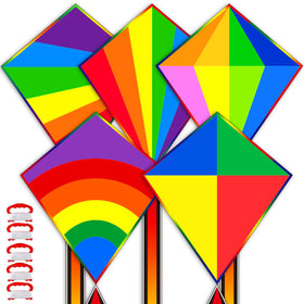 Ynanimery rainbow kite 5-pack in the sky for family outdoor fun.