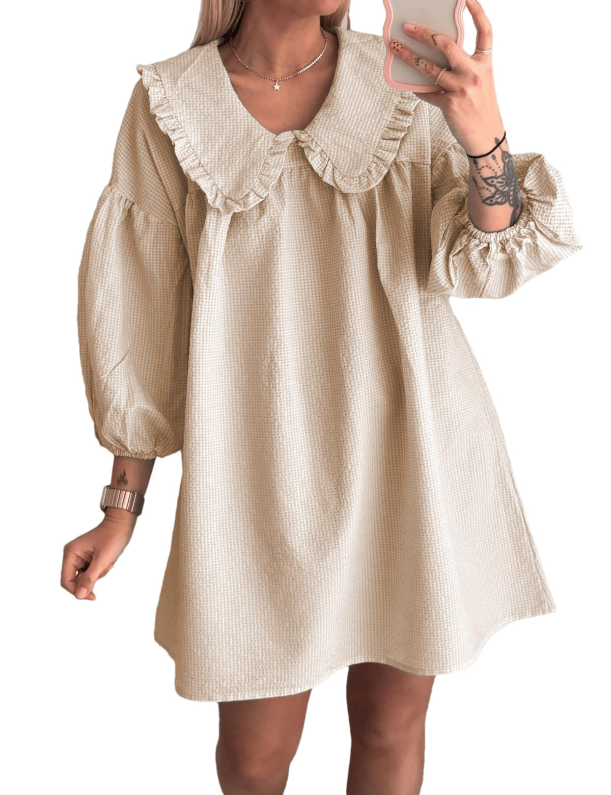 Ynhonra babydoll dress with doll collar for relaxed casual styling