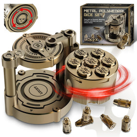 YNWML metal dice set with bullet dice showcases bold design for immersive RPG sessions.