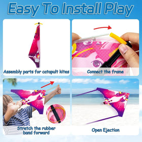 Ynybusi kite launcher with rubber band, no wind needed