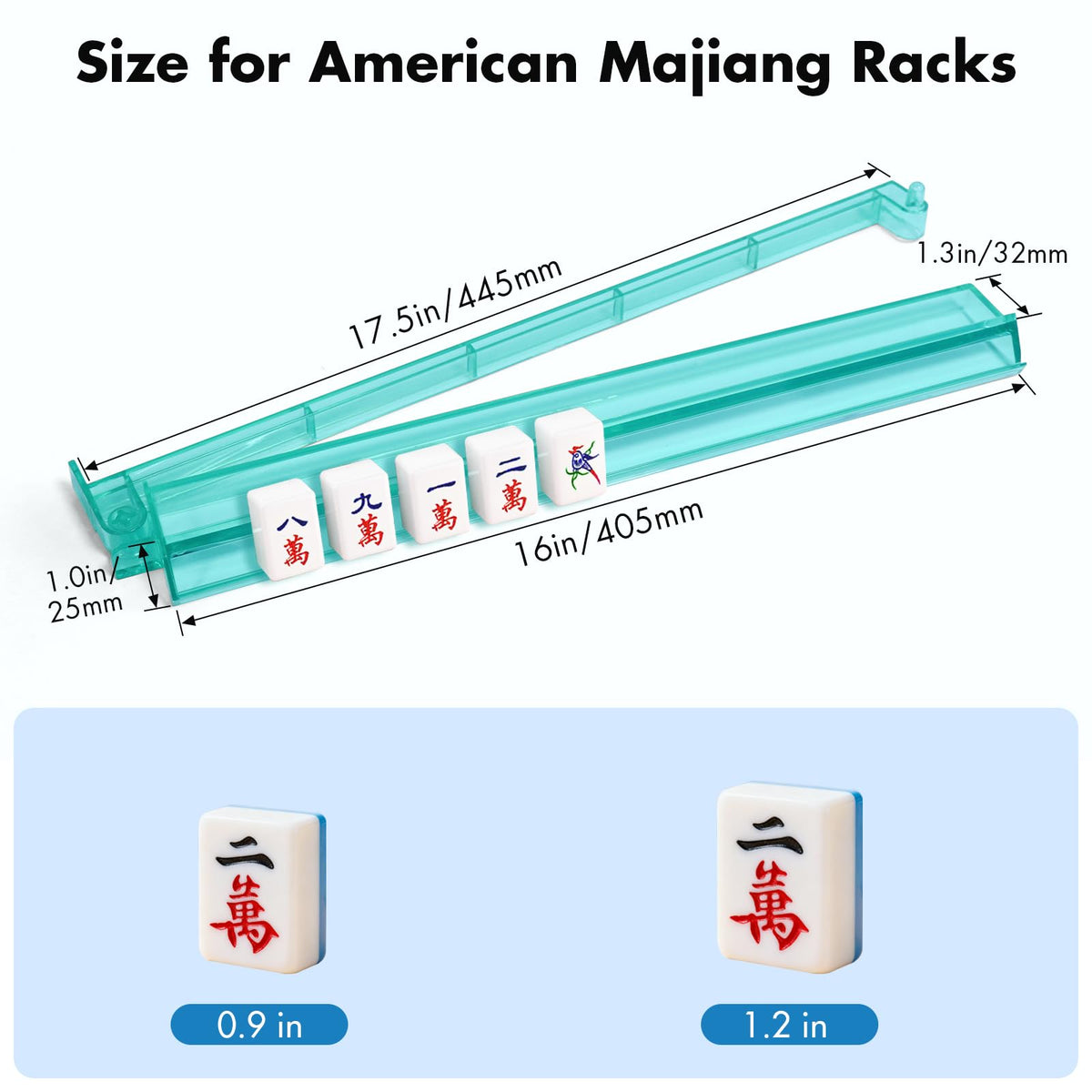 YOAEAILY clear mahjong racks in blue offer elegant contrast and easy tile organization.