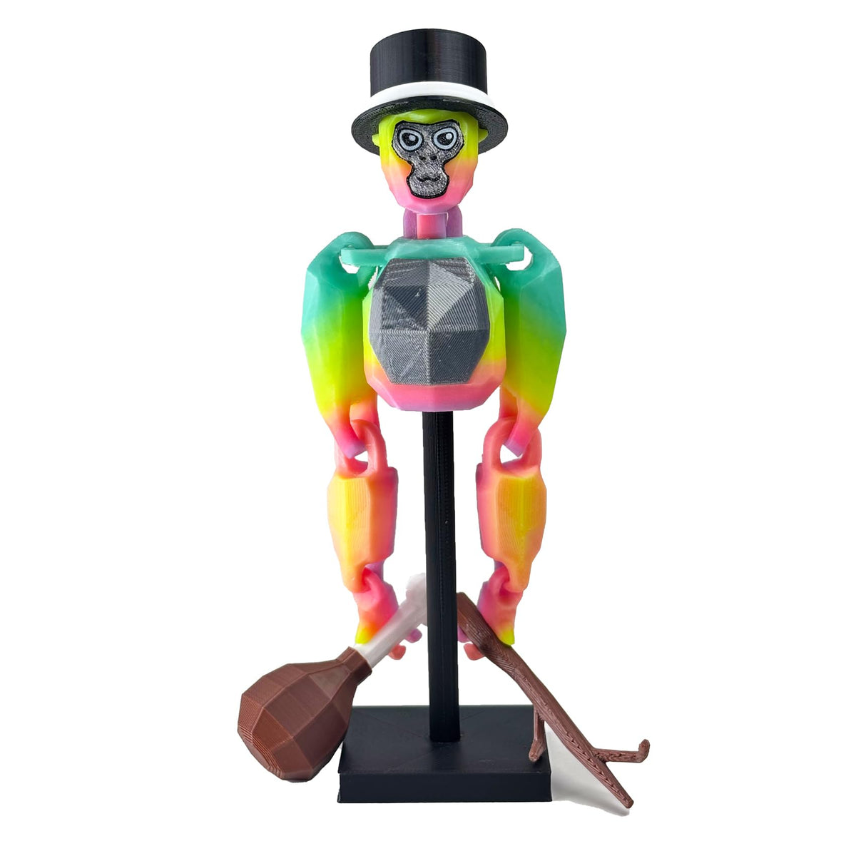 Yobbogo Monkey Tag Model poseable arms enable dynamic display poses.