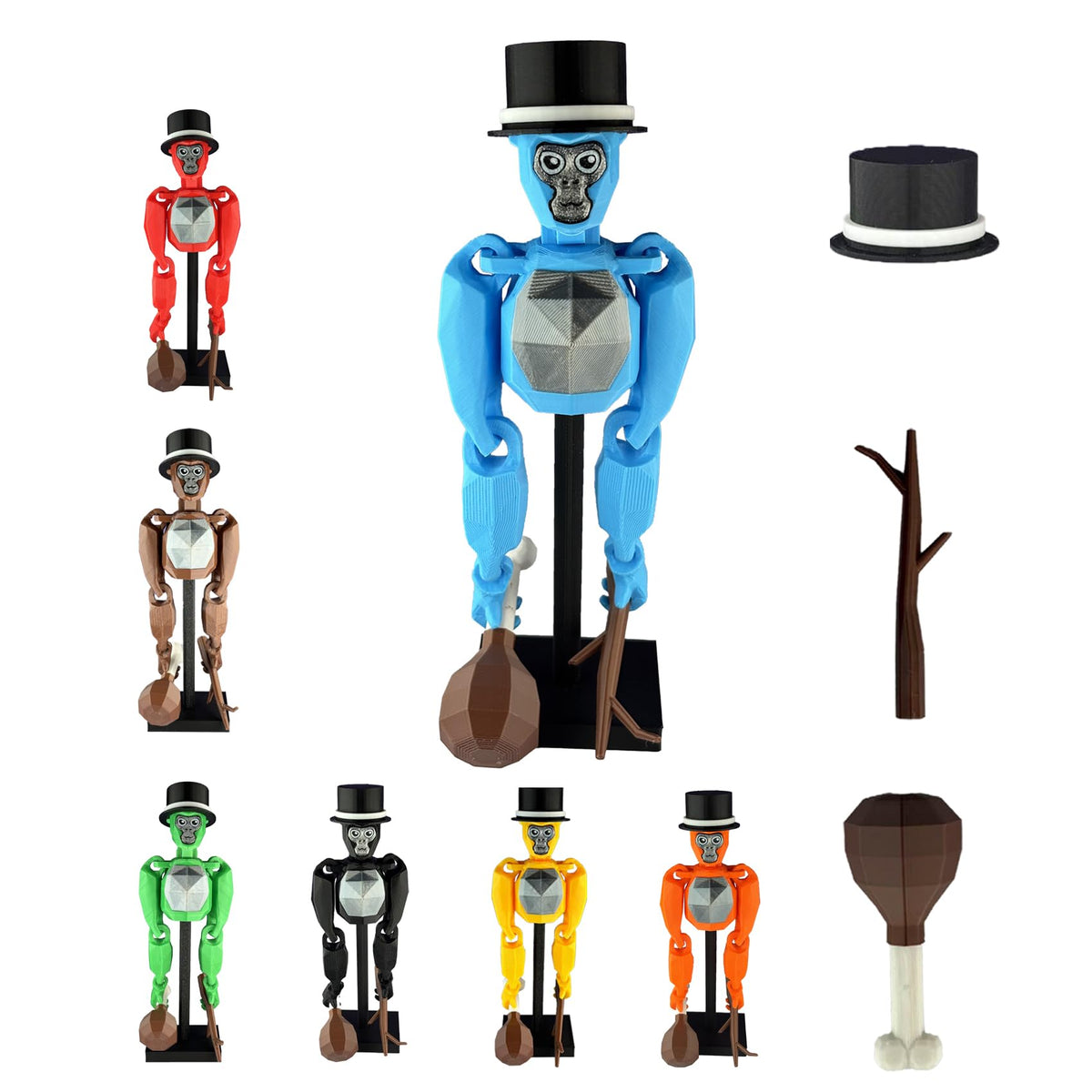 Yobbogo Monkey Tag Model 6-inch poseable figure for dynamic desk or shelf display.
