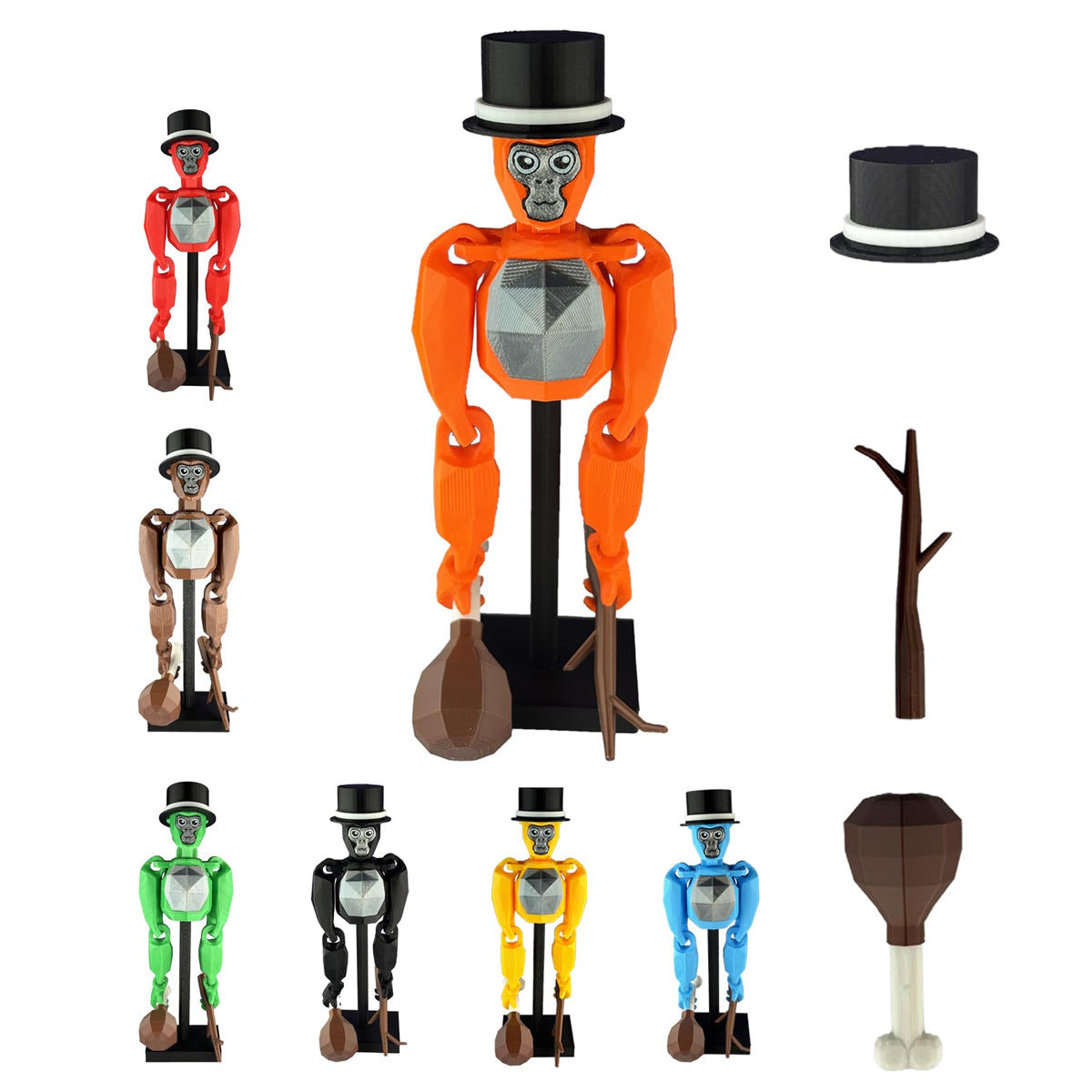 Yobbogo Monkey Tag Model 6-inch with stand for dynamic desk display