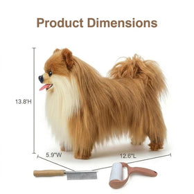 YOCAKE Lifelike Pomeranian long fur texture highlights softness and lifelike styling.
