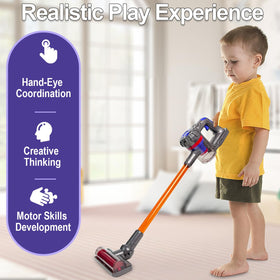 YoCool toddler vacuum stand showcases storage feature and easy organization after playtime.