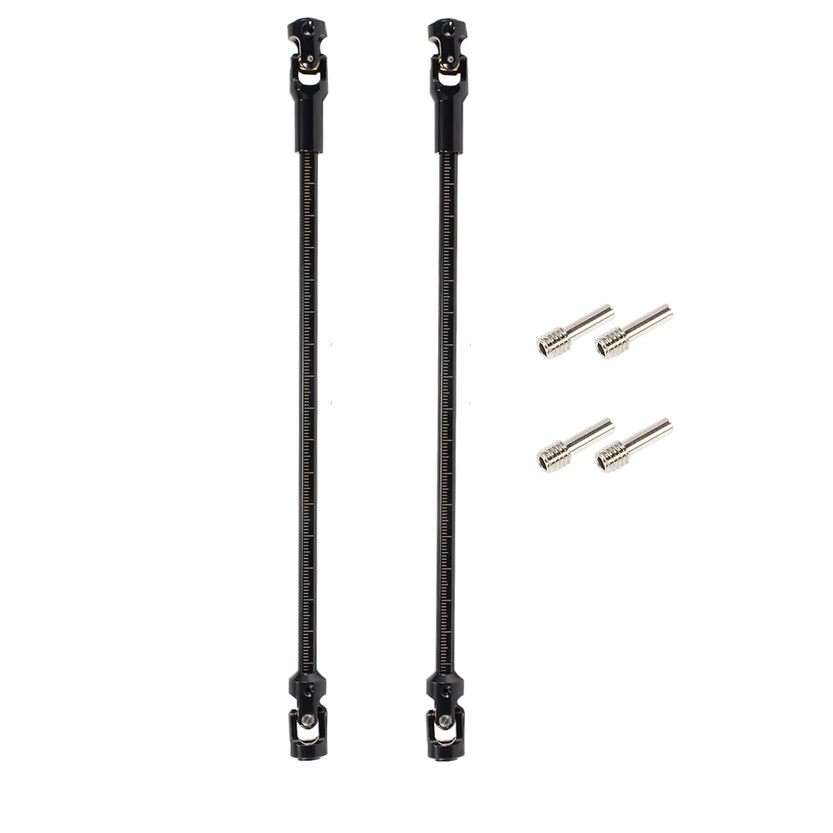 yoeannity SCX10 drive shaft front view shows durable stainless steel construction for rugged crawlers.
