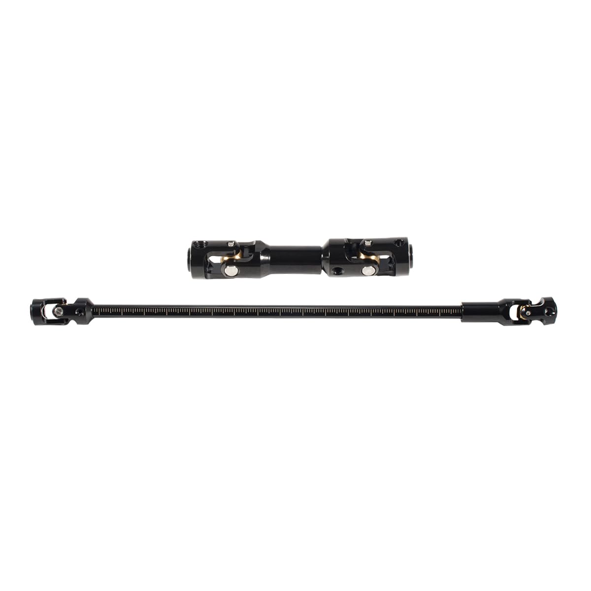 yoeannity SCX10 drive shaft rear view demonstrates robust 304 stainless steel for off-road reliability.