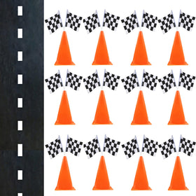 YOELVN 7-inch orange racing cone with top hole, perfect for flag insertion and event setup.