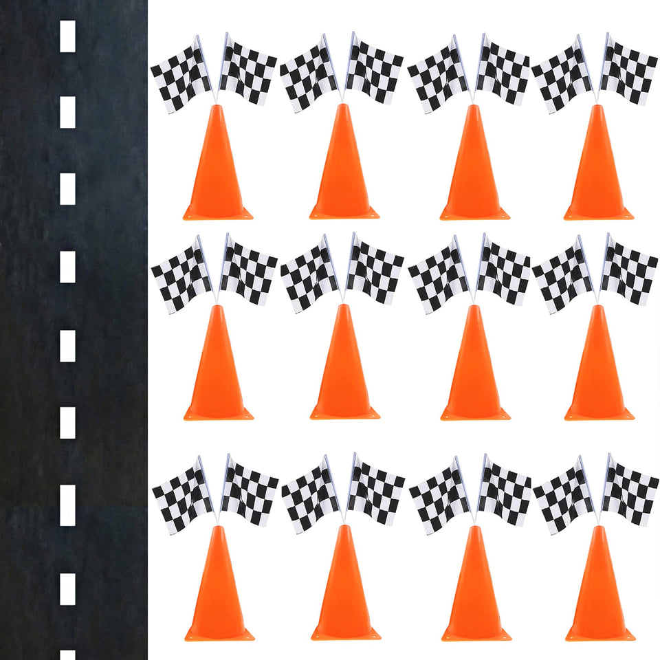 YOELVN 7-inch orange racing cone with top hole, perfect for flag insertion and event setup.