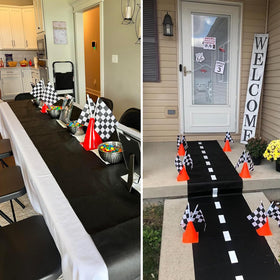 YOELVN checkered flags for bold race-day decor.