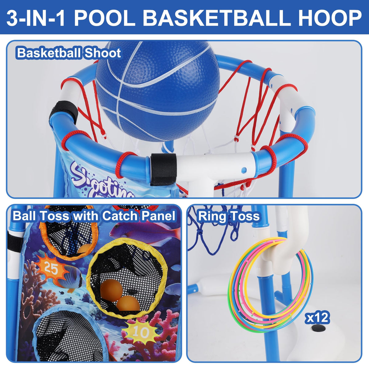 YOFIT 3-in-1 pool games ring toss feature for social play