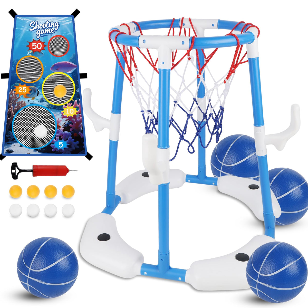 YOFIT pool basketball hoop setup for backyard fun and active play