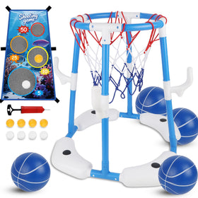 YOFIT pool basketball hoop setup for backyard fun and active play