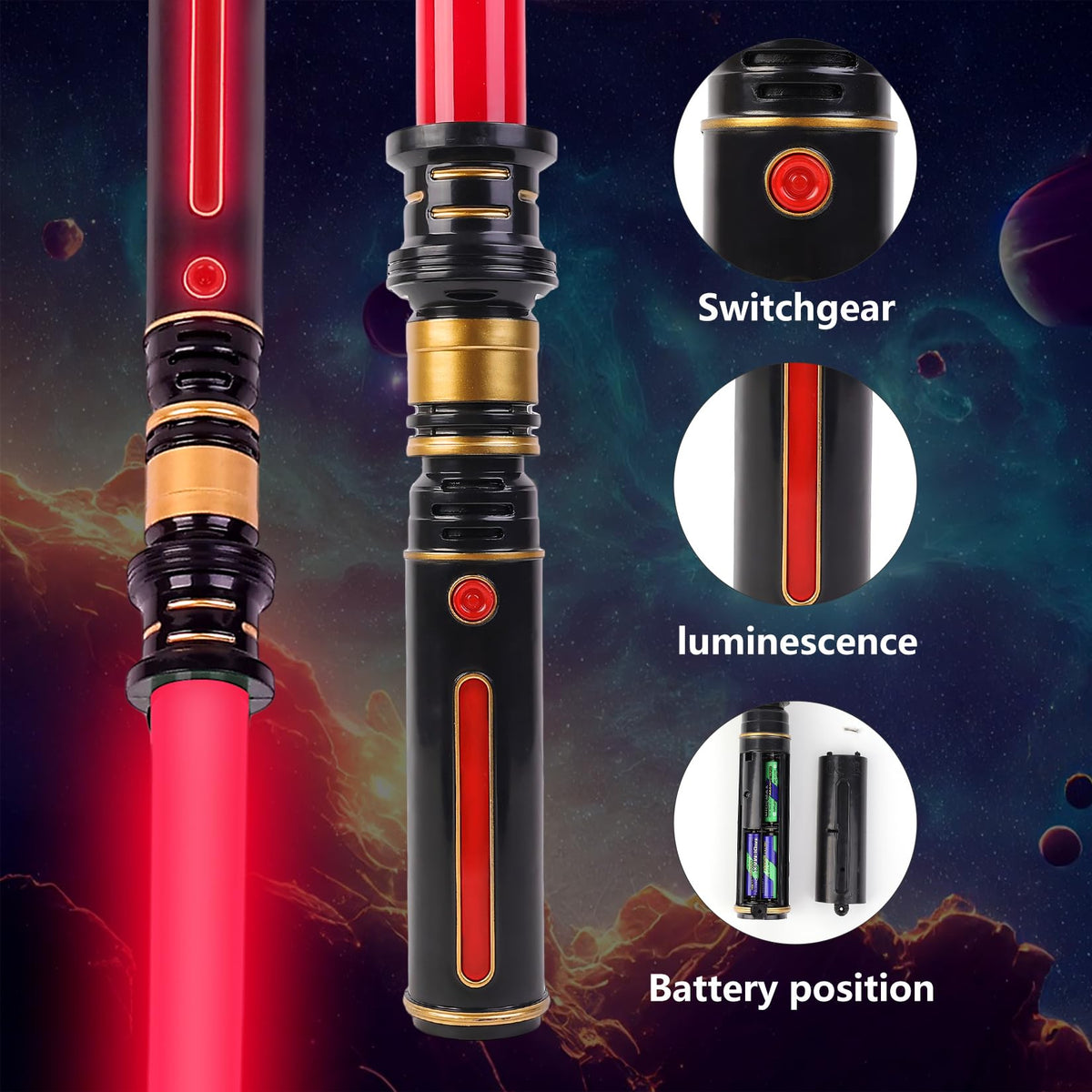 YOFOTHS sabers produce FX sound to enhance pretend sword fights.